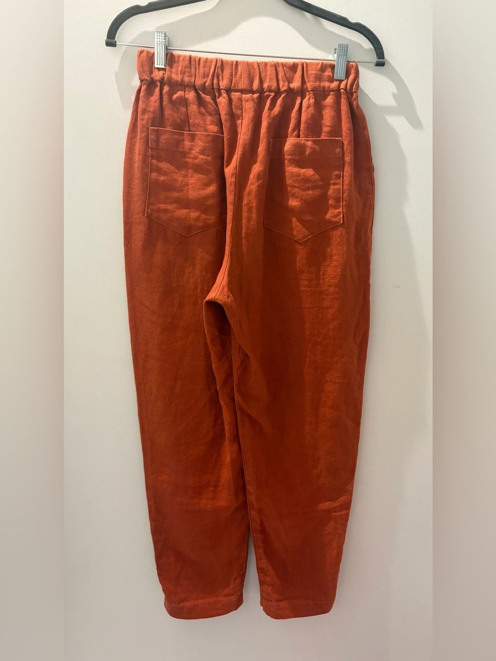 Nicole Purdy 100% Linen Pants | Relaxed Straight Leg | Elastic Waist | S - Picture 4 of 6